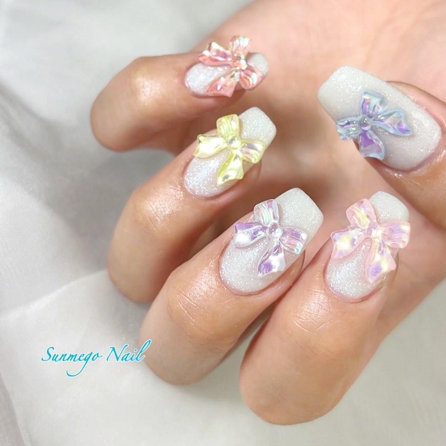 公式】Sunmego Nail 神戸店 | #sunmegonail_sadakane#リボンネイル